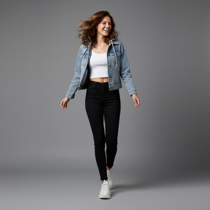 Denim Jacket with Removable Hood | Women's Jacket
