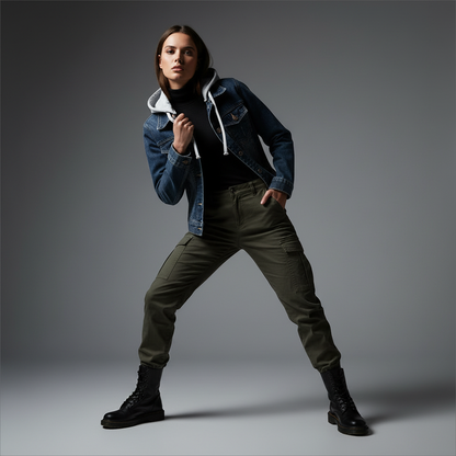 Denim Jacket with Removable Hood | Women's Jacket