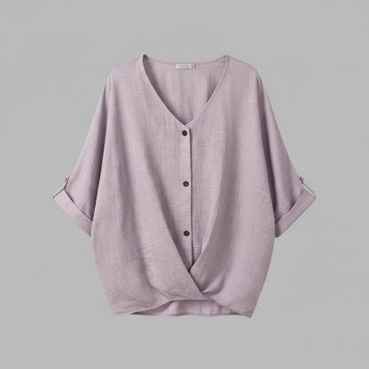 Elegant V-Neck Blouse | Women's Long Sleeve Top