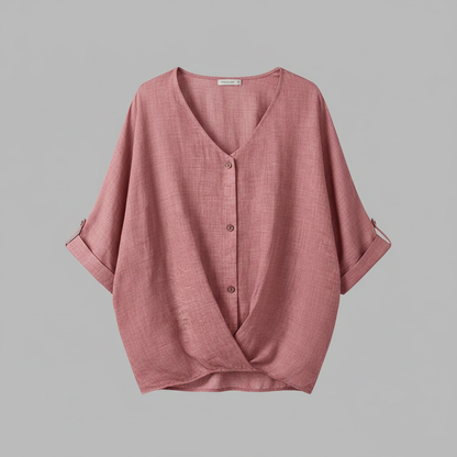 Elegant V-Neck Blouse | Women's Long Sleeve Top