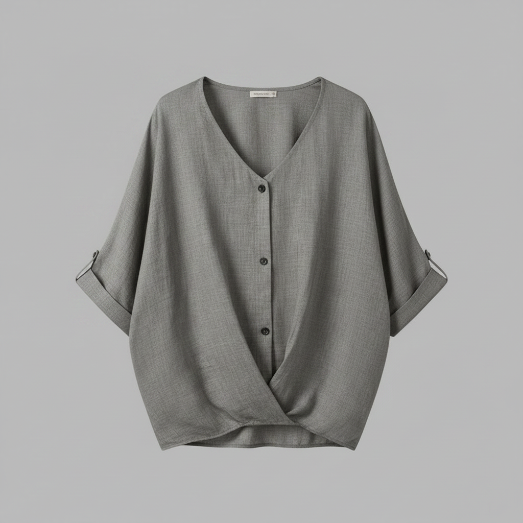 Elegant V-Neck Blouse | Women's Long Sleeve Top