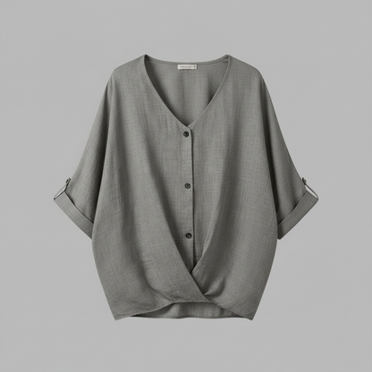 Elegant V-Neck Blouse | Women's Long Sleeve Top