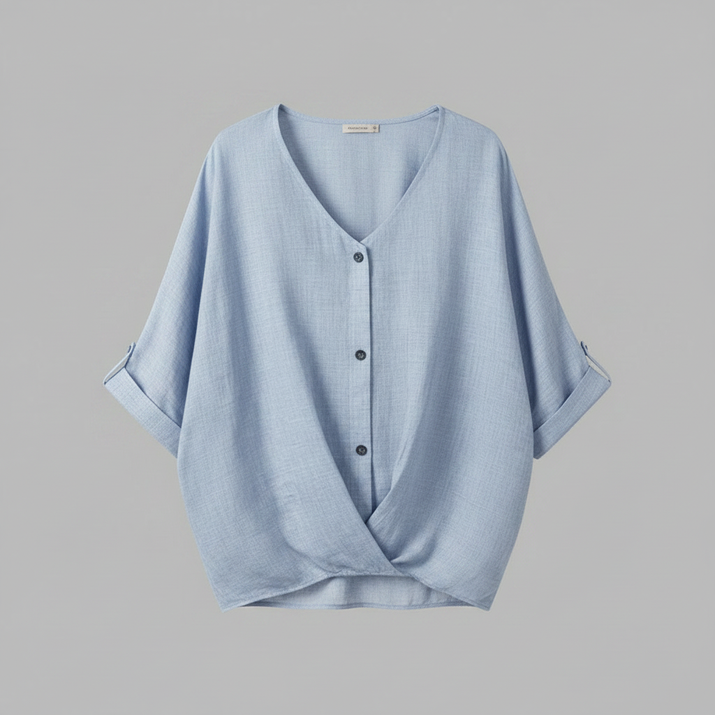 Elegant V-Neck Blouse | Women's Long Sleeve Top
