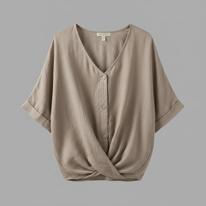 Elegant V-Neck Blouse | Women's Long Sleeve Top